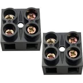 2PCS 2 Position Double Row Screw Terminal Block 500V 60A Gate Terminal Block X5 6002 Terminal Block Combination for Home Appliances Motors Machinery Lamps Decorative Lighting Factory Black
