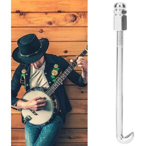 Banjo Hooks, 24Pcs Silver Metal Chrome Plated Parts for Easy Replacement, Exquisite and Refined Finish, Suitable for Banjo, Ukulele Banjo Hooks And Nuts