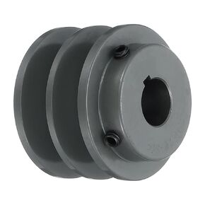 uxcell 2BK28-3/4 V-Belt Sheave 3/4"Bore 2.95"OD Double Groove Web Sheave Bored-to-Size Sheave, Cast Iron, Belt Section for 3L or B Belt