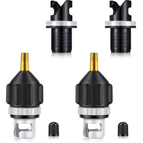 4 Pcs Inflatable Boat SUP Pump Adaptor Air Valve Adapter Set Conventional Air Pump Converter Compressor Paddle Board Pump Adapter Connector for Inflatable Kayak Foot Pump Stand (Novelty)