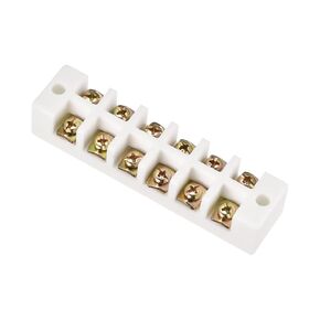 Porcelain Ceramic Terminal Block Heat Resistance 6 Way Terminal,[for Wire Connector,Electrical Field] - 96.5x23x20mm /1 Pcs