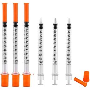 1ml Plastic Syringe, Syringes 31G 5/16" 8mm 1cc Inch, Individually Packed 25 Pack