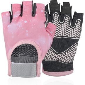 Workout Gloves for Women Gym Gloves, Breathable Weight Lifting Gloves Partition Palm Protection Lightweight Fingerless Gloves for Gym, Exercise, Training, Cycling, Weightlifting, Climbing, Pink