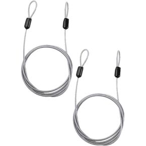 Pokinge 2PCS Cable Bicycle Lock, Outdoor Travel Security Cable Lock, Motorcycles Chain Lock, for Outdoor Bike Lock (Silver)