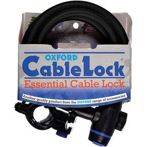 Oxford - Motorcycle Bike ATV Essential Security Cable Keyed Lock 1.8m x 12mm (5.9 ft x 0.47 in), 5 Colors Available
