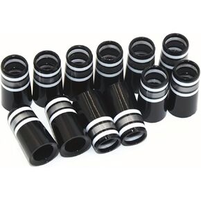 12pcs Universal Premium Double White Black Ring Grey Stripes Design Golf Iron Shaft Adapter Ferrules Tip .370 Iron Ferrules