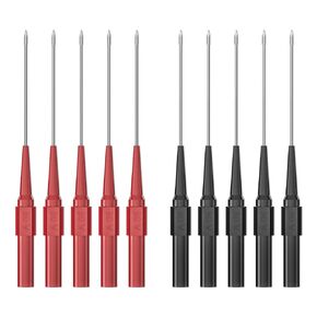 Goupchn 10PCS 0.7mm Long Version Test Probes Pins Non-Destructive Insulation Wire Piercing Needles Stainless Steel Multimeter Probes for 4mm Male Banana Plug Red&Black