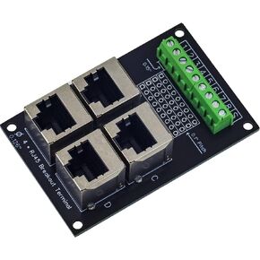 RJ45 8P8C Jack 4 Way Buss Breakout Board Screw Terminal Block Extension Adapter Connector