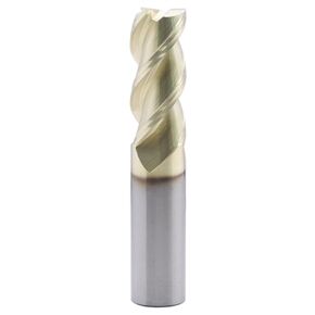 High Performance 45° Helix Solid Carbide 3/4" x 1-3/4" x 4" End Mill for Aluminum - ZRN Coated, 3 Flute, 3/4" Cutting and Shank Diameter, 1-3/4" Length of Cut, 4" Overall Length, Square End