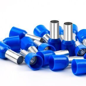 AIRIC 100 Pcs Wire Ferrule Connectors 6 Gauge - UL Listed - DIN Standard - Crimp Copper Ferrules Terminals Wiring Electrical Connector Nylon Insulated Pin Cord End Terminal 6 AWG, Blue