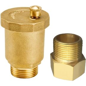 Joywayus Brass Automatic Float Valve Kit 3/4"NPT Air Bleeder Release Vent Valve Pipe Fitting Connector Adapter