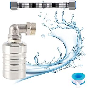 Qivine Float Valve 3/4 '' Water Float Valve for Water Tank 304 Stainless Steel Automatic Water Level Control Float Valve, Water Level Control Valve Controller for Water Tank, Pool, Livestock Troughs