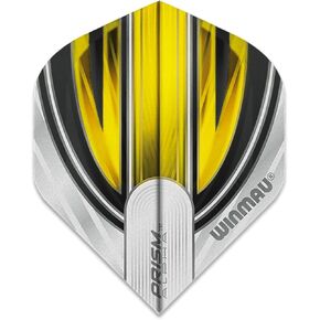 Winmau Prism Alpha White & Yellow Extra Thick Dart Flights - 1 Set per Pack (3 Flights in Total)