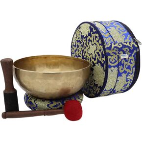 KHÜSI INC~ 10" Antique Hand-hammered Tibetan Singing bowl ~ Meditation Kit for Chakra Healing and ZEN ~ Hand-made Percussion ~ Professional Healing bowl.