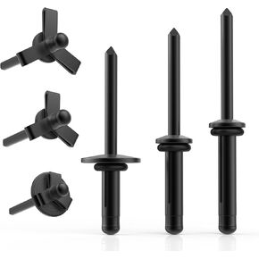 60Pcs Tri-Fold Rivets, Tri Grip Aluminum Pop Blind Rivets with Waterproof O Rings for Industries Automobiles Kayak Sailboat & Furniture 3 Sizes (3/16'' x 5/8'', 3/16'' x 4/5'', 3/16" x 1")