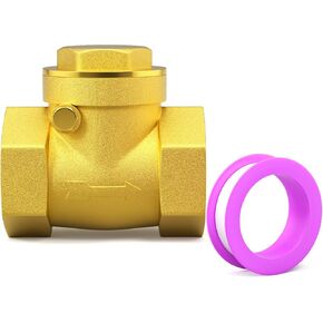 GASHER 1PCS Swing Brass Check Valve DN40 1-1/2" Female Thread, Backflow Prevention, One Way Check Valves for Sump Pump and Air Compressor, Gas Air Fuel Oil Water