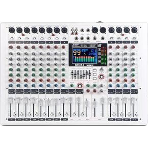 Audio Mixer 12 Channel Digital Audio Pro-Series Sound Board Console System Interface with DJ Mixer Board Capabilities, 7 Band EQ, LED Display 48V and Sound BT Mixer USB/SD/FM/WMA Output