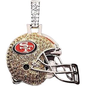 GLD - NFL San Francisco 49ers Team Helmet Pendant - White Gold