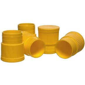 Test Tube Cap, Hollow Bottom, 16mm, Yellow, Polyethylene, Karter Scientific (Case of 1000)