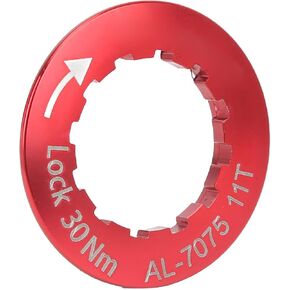 VBESTLIFE Cassette Lockring, Flywheel Lock Cover Aluminum Alloy Cassette Flywheel Locking Cover for MTB Road Bike(Red)