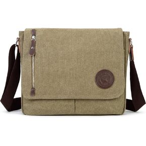 Sechunk Canvas Small Messenger Bag Vintage Shoulder bag Everyday Purse Crossbody bag for men women