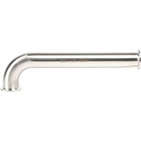 QiiMii Extended Clamp Elbow Sanitary SS304 90 Degree Tri Clamp Pipe Ferrule (1.5" Pipe OD), L=305MM