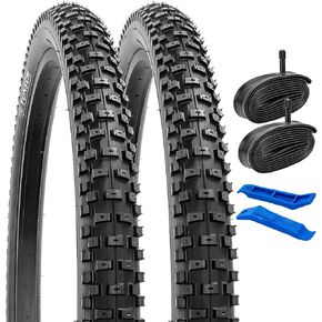 YUNSCM 26" Bike Tires 26x2.30/56-559 and 26" Heavy Duty Bike Tubes Schrader Valve Compatible with Mountain/Off Road Bike 26x2.25 26 x 2.30 26x2.35 Bicycle Tires and Tubes (Y-901)