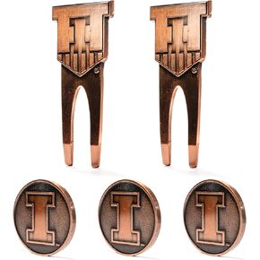 9&8 Golf Illinois Fighting Illini Divot Repair and Ball Marker Pack