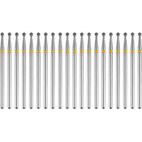 HARFINGTON 20pcs 325-400 Grits Diamond Grinding Bit 2mm Ball Head 2.35mm Shank 2mm Length Stone Sanding Drill Bits Rotary Tool for Ceramic Glass Nails Grinding Polishing