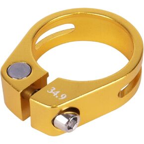 Bike Bicycle Aluminum Alloy Seatpost Clamp, 34.9mm/31.8mm, for MTB, Road, Casual Bikes (Gold, 34.9mm)