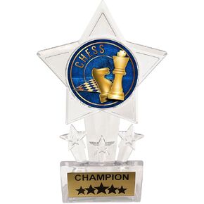 Express Medals 6.5 Inch Clear Acrylic Star Chess Champion Trophy Award First Trophies Awards Prize Winner Gift Competition (Pack of 1)