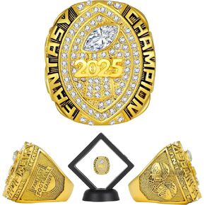 جائزة 2025 Fantasy Football Championship Ring League Champion Trophy Rings Premium للفائز