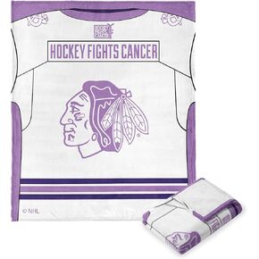 Northwest NHL Chicago Blackhawks Silk Touch Throw Blanket, 50" x 60", Hockey Fights Cancer Jersey