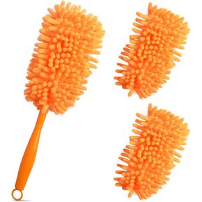 Reusable Duster Refill Compatible with Duster Handle, 360 Heavy Duty Dusters Refills, Microfiber Ceiling Fan Duster (2, Orange-Handle is Not Included)