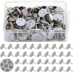 100pcs White Reflective Tacks, Box Package Reflective Trail Marking Tacks Thumb Tacks Glow in The Dark Tacks for Hunting Camping Hiking Markers (Silver)