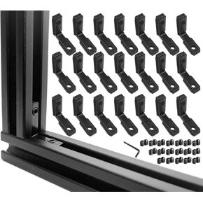4 Set 45 Degree/135 Degree Angle 2020 Series Aluminum Extrusion Profile Accessories，Aluminum Corner Brackets Profile with Mounting Screws and Nuts, (45 Degree)
