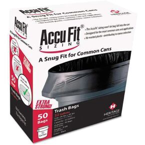 AccuFit H8053PKRC1 Can Liners, 55 gal, 1.3 mil, Black, 40" x 53", Box of 50