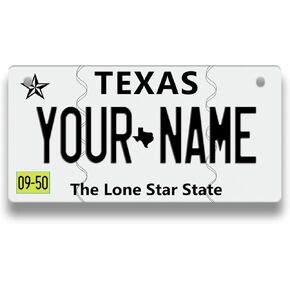 Bleu Reign Personalized Golf Cart License Plate Sign - 2016 Texas, Moto, Moped (4x7 inches)