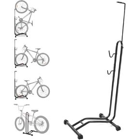 Upright Bike Stand Vertical & Horizontal Adjustable Bicycle Floor Parking Rack for Mountain MTB Road Bicycles Indoor Garage(16"-29" Front and Rear Wheel,Up to 2.6" Tire Width)