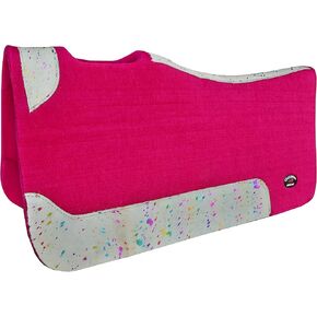 CHALLENGER Horse 32" x 30" Western Contoured Wool Felt Therapeutic Saddle Pad Hairon Pink 39233PK