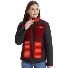 SAVIOR HEAT Women Heated Jacket,Soft Stylish Cotton Blend,7.4V Power Bank,Adjustable Heating Zones for Personalized Comfort