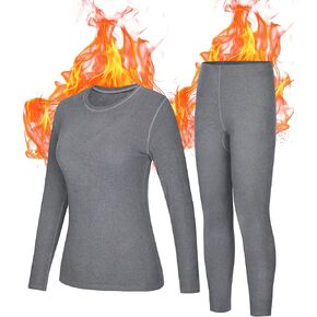 Roadbox Thermal Underwear for Women - Long Johns Fleece Lined Top & Bottom Sets Skiing Base Layer Cold Weather Winter