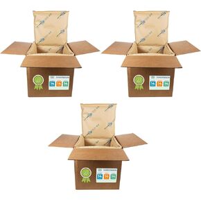 IDL Packaging 14" x 14" x 14" Insulated Shipping Box, 5.8-Gallon Capacity, Pack of 3 - Includes EcoMax™ Thermal-Paper Liners, Absorb Condensation - For Frozen Food, Meat, or Fish