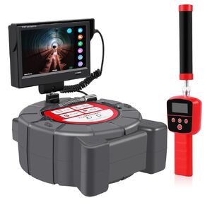 Sewer Camera with 512Hz Locator, 165 ft Snake Camera with 9 Inch Touch HD Screen, DVR and Adjustable LEDs, Self Leveling, 16 GB SD Card, Waterproof IP68, for Sewer and Drainage Pipe