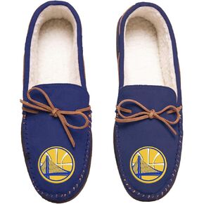 NBA mens Team Color Big Logo Moccasin Slippers