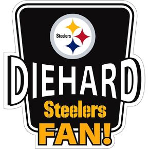 Siskiyou Sports NFL Pittsburgh Steelers Die-Hard Fan Auto Decal, Team Colors, One Size