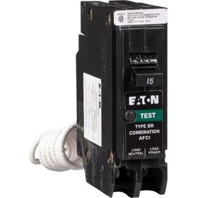15 AMP 1 POLE EATON CUTLER COMBIMATION AFCI ARC FAULT BREAKER WITH PIGTAIL