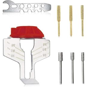 Chainsaw Sharpening Attachment Kit Chain Saw Blade Teeth Sharpener Set with Angle Guide and Diamond Burr Grinding Stone Files