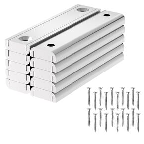 Super Strong Neodymium 100lbs Rectangular Channel Magnets - 2.50" Length - 10 Pack, Pot Magnets with Matching Screws,Strong Rare Earth Magnets with Countersunk Holes for Mounting,Home Tools Holder