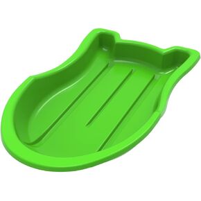 Era 37-inch Booster Adventurer Sled with Tow Rope — 1 Rider Kids' Plastic Toboggan, Green